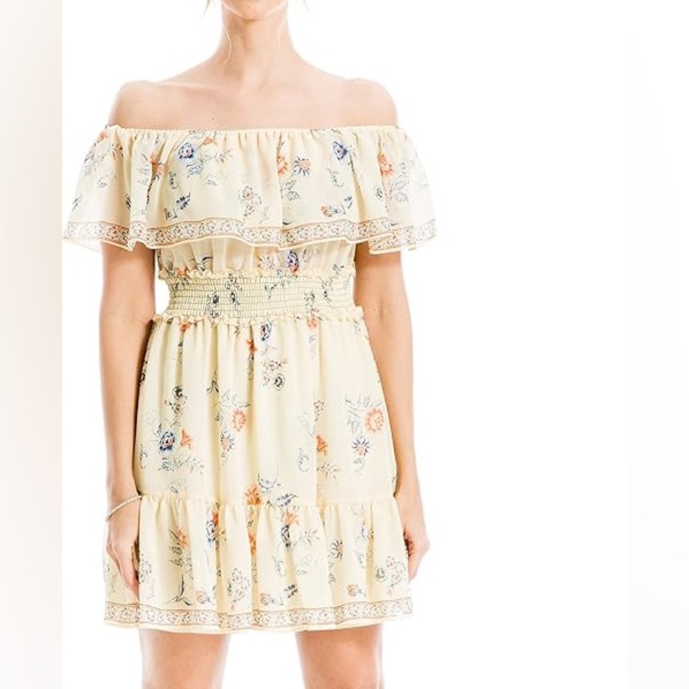 Max Studio Cream Floral Dress
